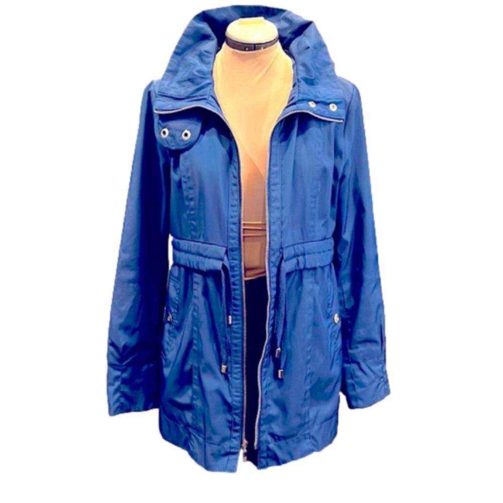 Nine West Trench Coat Royal Blue Size M - Picture 2 of 6